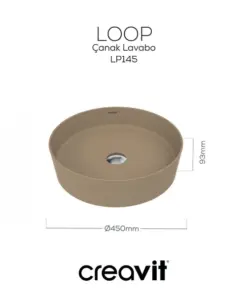 Vasque à poser Creavit Loop Ø45 cm Matt Cappuccino LP145