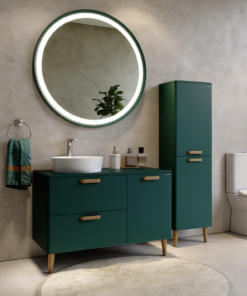 MEUBLE SALLE DE BAIN CREAVIT PATARA 100CM VERT MAT SANS COLONNE
