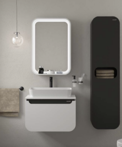 MEUBLE SALLE DE BAIN CREAVIT Pion Plus 70 cm Blanc Mat - Anthracite sans colonne