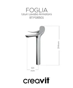 Mitigeur Lavabo Creavit haut XL Foglia FG6501