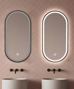 Miroirs à led avec cadre métallique en forme ovale 100*60