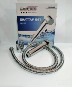 Ensemble Douchette Toilette Chrome Mural avec Flexible Clemed Ref.1301.CR