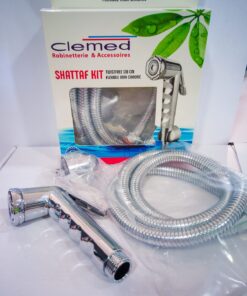 Ensemble Douchette Toilette Chrome Mural avec Flexible Clemed Ref.1216-CR