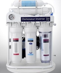 Osmoseur Inverse Filtre à eau 6 étages avec jauge de pression Avec Robinet inox 304